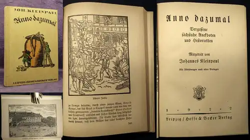 Kleinpaul Anno Dazumal Vergessene sächsische Anekdoten u. Historietten 1922 j