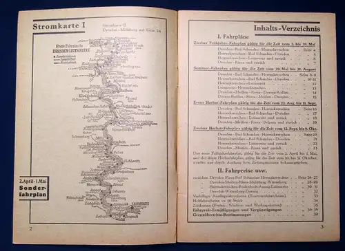 Sächs. Böhmische Dampfschiffahrt Fahrpreise Aktiengesellschaft  1938 js