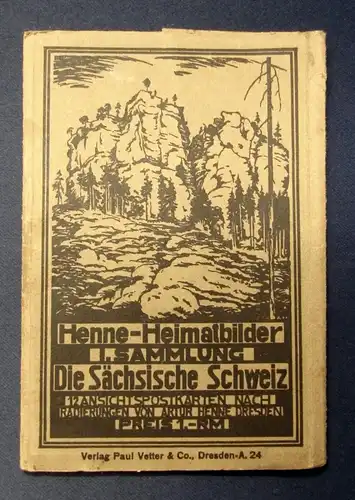 Henne- Heimatbilder 1.Sammlung Die Sächsische Schweiz nur die Karte um 1940 js