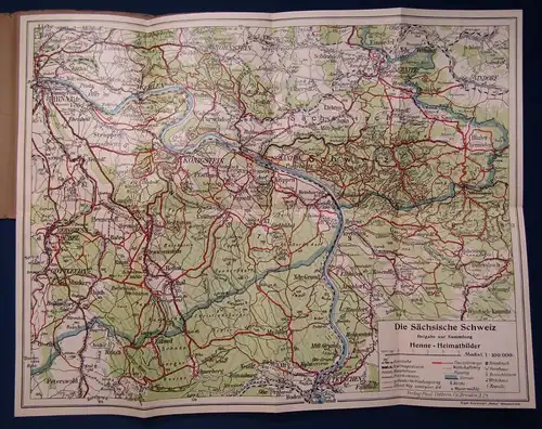 Henne- Heimatbilder 1.Sammlung Die Sächsische Schweiz nur die Karte um 1940 js