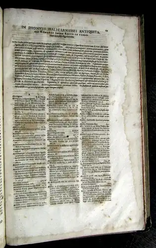 Dionysius Hallicarnasseus,Sei Scripta,Qvae Extant 2 Bde. in 1 Pergament 1691 js