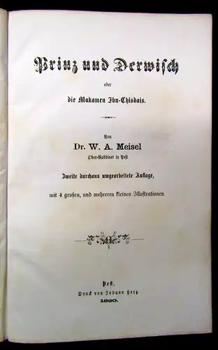 Meisel Prinz und Derwisch oder die Makamen Ibu-Chisdais 1860 sehr selten js