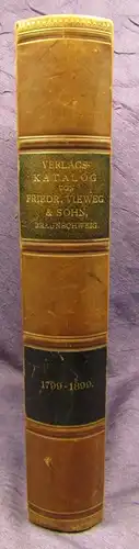 Verlagskatalog von Friedr. Vieweg u. Sohn in Braunschweig 1899 Goldschnitt js