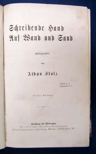 Stolz, Alban Gesammelte Werke Schreibende Hand Auf Hand und Sand 1879 js