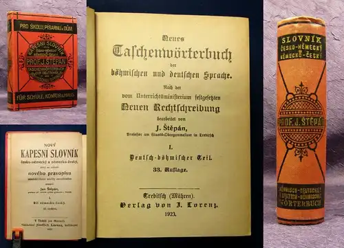 Stepan Neues Taschenwörterbuch der böhmischen u. deutschen Sprache 1923 js