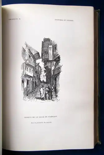 Bertall La Vie Hors De Chez Soi 1876 Holzstich-Frontispiz Rundumgoldschnitt js