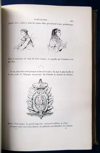 Bertall La Vie Hors De Chez Soi 1876 Holzstich-Frontispiz Rundumgoldschnitt js