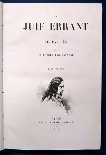 Eugene Sue Le Juif Errant " Der ewige Jude" 1845 4 Bde. illustriert Literatur js