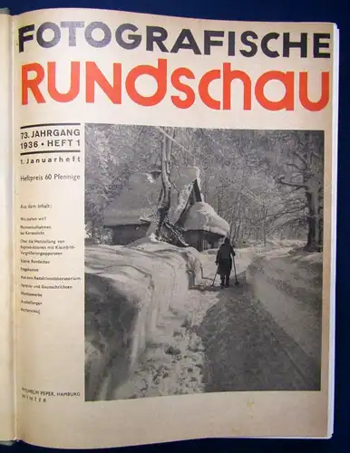 Fotografische Rundschau 13.Jahrgang 1936 Heft 1 Momentaufnahmen selten js