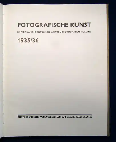 Fotografische Kunst im Verband Deutscher Amateurfotografen - Vereine 1935/36 sf