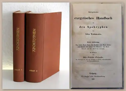 Fritzsche Exegetisches Handbuch zu den Apokryphen des Alten Testaments 1851 xz