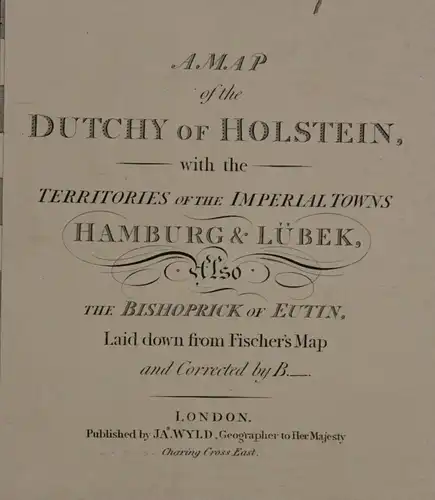 Orig. grenzkolorierte Stahlstichkarte von Schleswig Holstein um 1820 sf