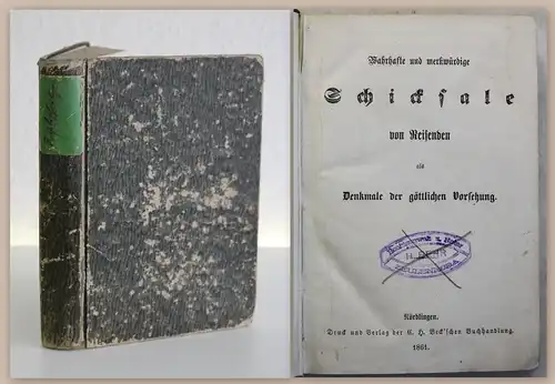 Esper Wahrhafte & merkwürdige Schicksale von Reisenden 1861 Belletrsitik selten