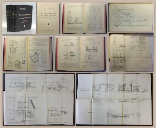 Müller Die Papierfabrikation und deren Maschinen 1926 EA 3 Bde & Tafelband xz