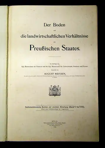 Meitzen Der Boden und die landwirtschaftlichen Verhältnisse ua. 1906 Landeskunde