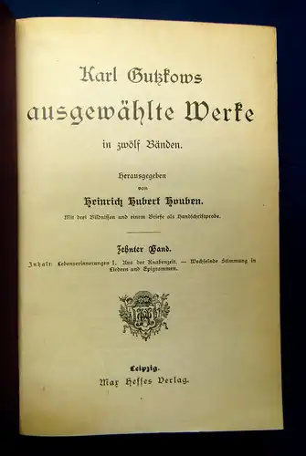 Gutzkow ausgewählte Werke in 12 Bänden um 1900 Belletristik Klassiker mb