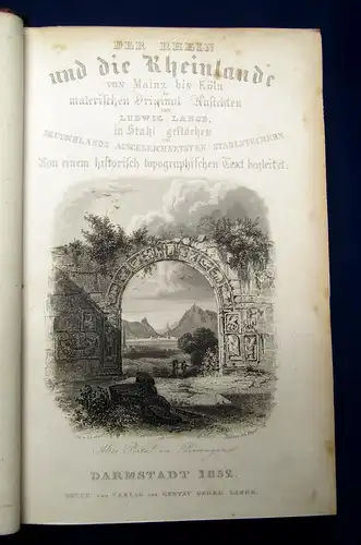 Lange Appell Der Rhein u die Rheinlande in malerischen Or.-Ansichten 2 Bde 1852