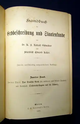 Schneider, Keller Handbuch der Erdbeschreibung und Staatenkunde 1889 4 Bde mb