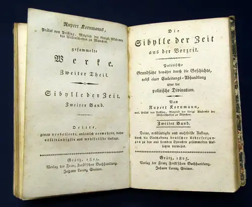 Kornmann Die Sibylle der Zeit aus der Vorzeit 5 Bde. in 2 Büchern Literatur js