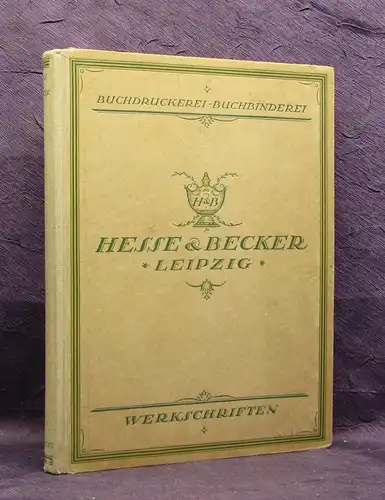 Buchdruckerei Hesse & Becker Buchbinderei Leipzig 1925 Typographie j