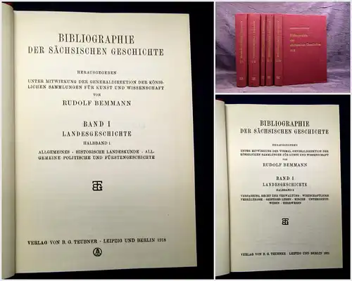 Bemmann Bibliographie der sächsischen Geschichte Reprint 1970 3 in 5 Bde mb