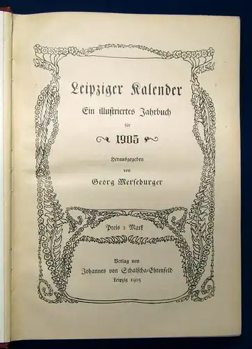 Merseburger Leipziger Kalender 1904 & 1905 Ein illustriertes Jahrbuch js