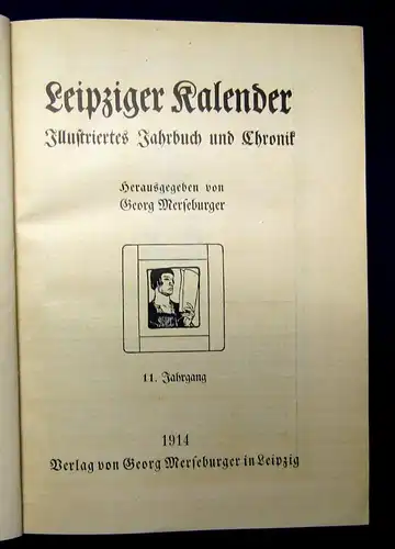 Merseburger Leipziger Kalender 1913 & 1914 Ein illustriertes Jahrbuch js