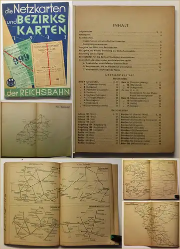 Orig Prospekt Die Netzkarten und Bezirkskarten der Reichsbahn 1933 Geschichte sf