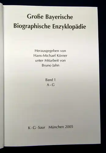 Jahn Große Bayerische Biographische Enzyklopädie 3 Bde.+Register 2005 js