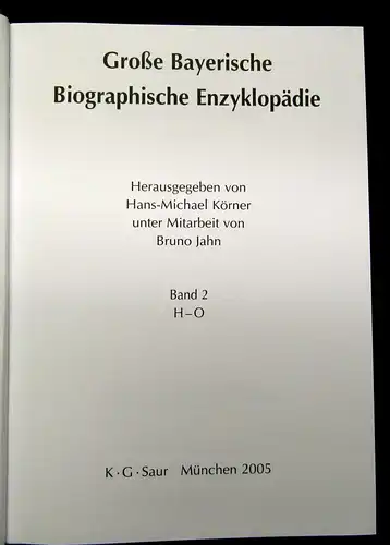 Jahn Große Bayerische Biographische Enzyklopädie 3 Bde.+Register 2005 js