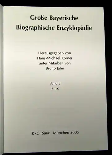 Jahn Große Bayerische Biographische Enzyklopädie 3 Bde.+Register 2005 js