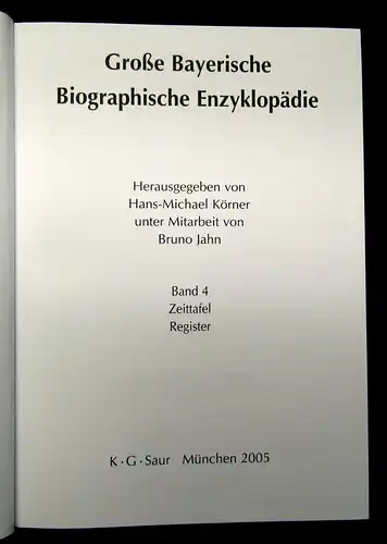 Jahn Große Bayerische Biographische Enzyklopädie 3 Bde.+Register 2005 js