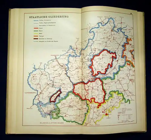 Maull Rhein-Mainsicher Atlas für Wirtschaft, Verwaltung u. Unterricht 1929 js