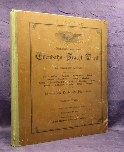 Alphabetisch geordneter Eisenbahn-Fracht-Tarif Aue,BZ,Döbeln,Riesa 1915 js