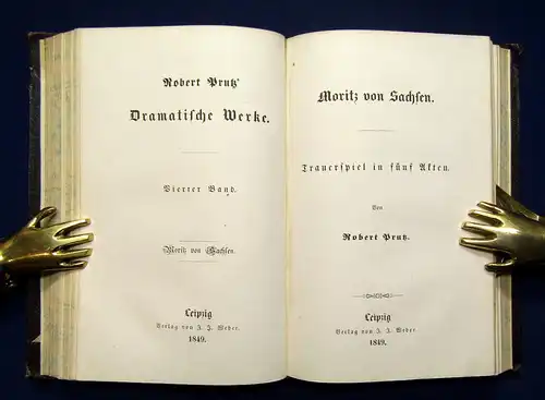 Prutz  Dramatische Werke  4 Bde in 2 1847/48 EA Belletristik Klassiker Romane mb