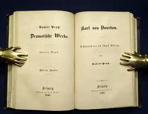 Prutz  Dramatische Werke  4 Bde in 2 1847/48 EA Belletristik Klassiker Romane mb