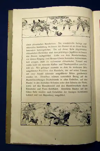 Fest-Ausschuss  Skizzen Vergnügungs-Eck d Deutschen-Bau-Ausstellung 1900 Selten