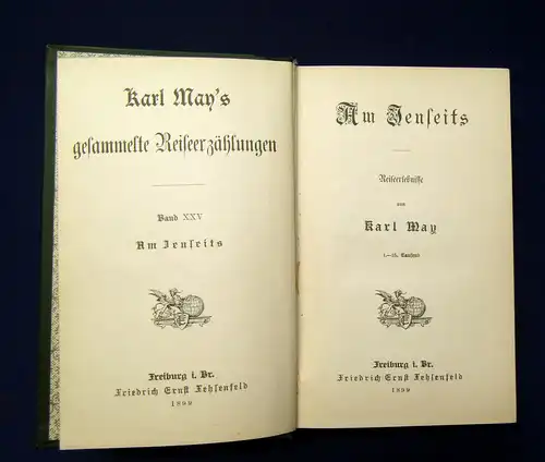 Karl May's Gesammelte Reiseerzählungen  Bd.25 " Am Jenseits" 1899 EA Western mb