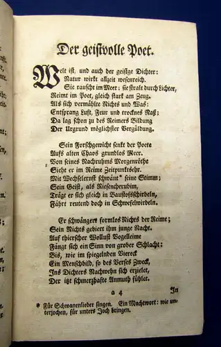 Neukirch  Auserlesene Gedichte a verschiedenen poetischen Schriften 1744 Selten