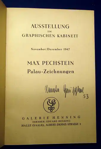 Pechstein  Ausstellung im graphischen Kabinett 1947 Kunst Kultur Malerei mb
