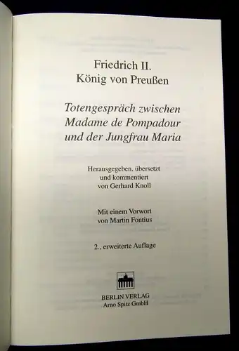 Knoll Friedrich II. König von Preußen Totengespräche 2000 js