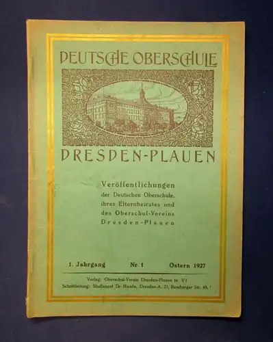 Haufe Deutsche Oberschule Dresden-Plauen Ostern 1927 1. Jahrgang Ortskunde js