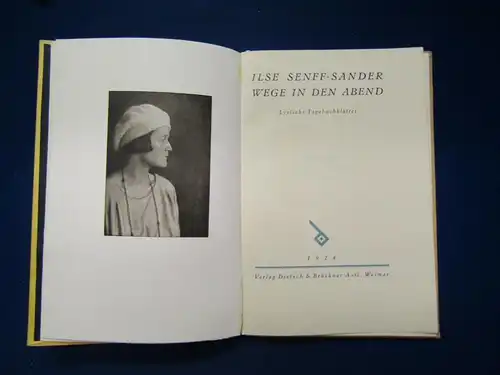 Sander Wege in den Sand Lyrische Tagebuchblätter 1924 Belletristik Literatur js