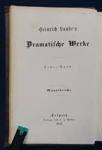 Heinrich Laube`s Dramatische Werke 2 Bde Struensee, Monaldeschi 1845/47 js