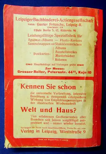 Rotes Mess- Adressbuch Leipzig 1913 Illustrierter Leipziger Messführer js