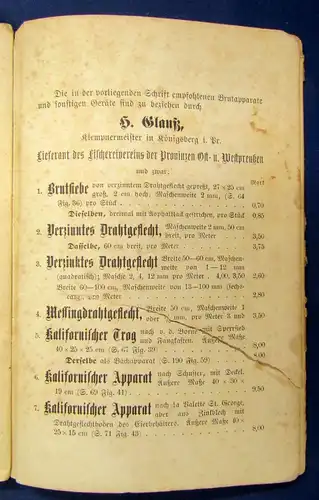 Benecke die Teichwirtschaft Praktische Anleitung v. Teichen und Nutzung 1889 js