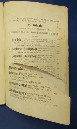 Benecke die Teichwirtschaft Praktische Anleitung v. Teichen und Nutzung 1889 js