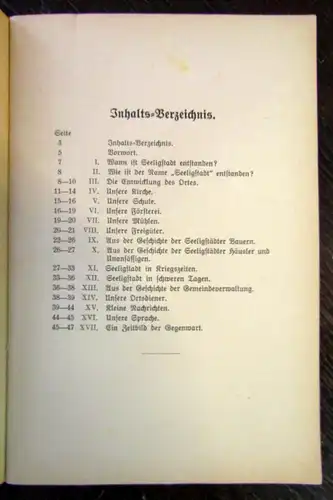 Otto, Burkhardt Ortsgeschichte von Seeligstadt o.J. 1937 selten js