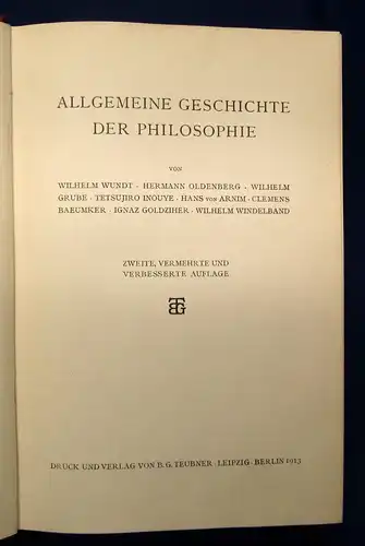 Riehl, Wundt Systematische Philosophie 1913 Teil I Abt. VI js