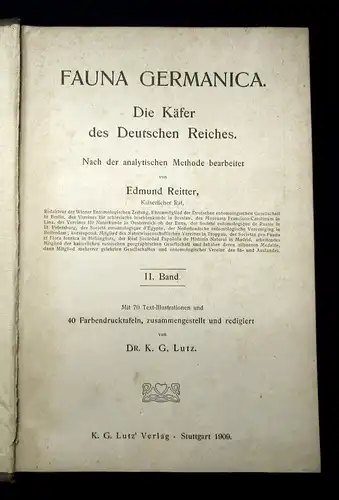 Reitter Fauna Germanica Die Käfer des deutschen Reiches 1909 js